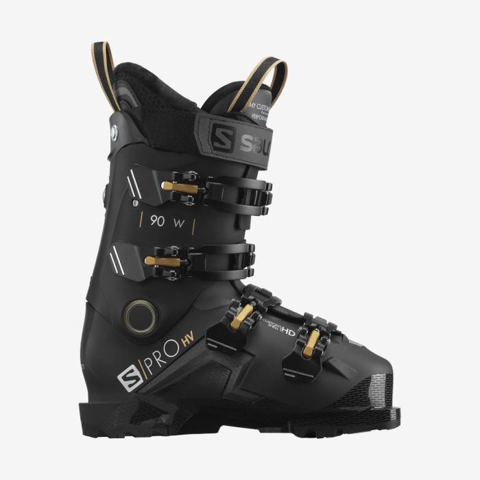 Salomon S/PRO HV 90 Skistøvler Dame Sort Guld | dOr92j3s