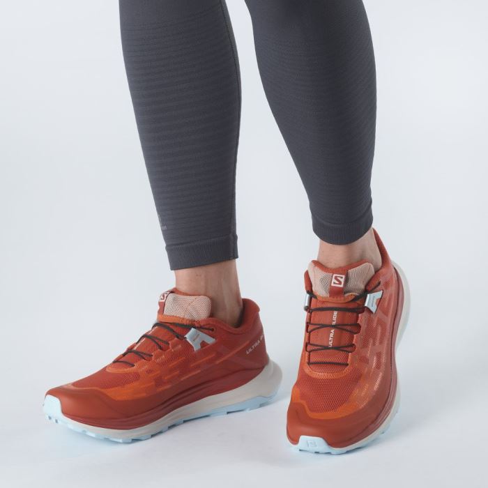 Salomon ULTRA GLIDE Trail Løbesko Dame Orange Rød Orange Blå | BCViqK7I