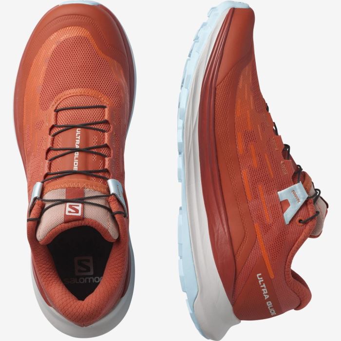 Salomon ULTRA GLIDE Trail Løbesko Dame Orange Rød Orange Blå | BCViqK7I