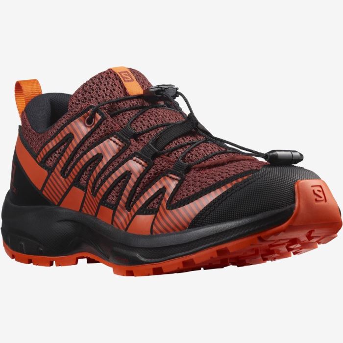 Salomon XA PRO V8 Vandresko Børn Brune Sort Rød Orange | YZrAFLTU