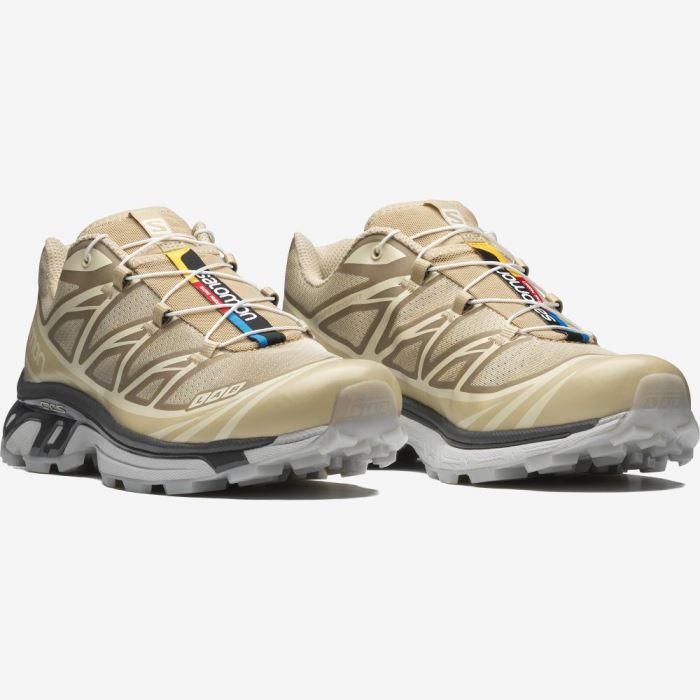 Salomon XT-6 CLEAR Sneakers Dame Safari / Magnet / Vanilla Ice | UgRkRg7O