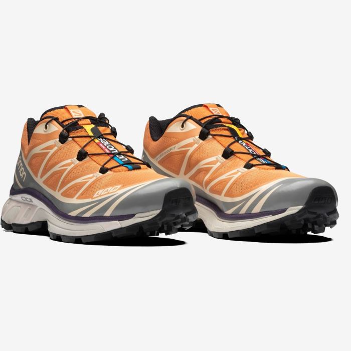 Salomon XT-6 Sneakers Dame Abrikos Grå | sCh6mkdn