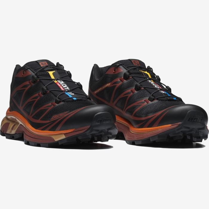 Salomon XT-6 Sneakers Dame Sort Chokolade Lilla Orange | ekdUFnb7