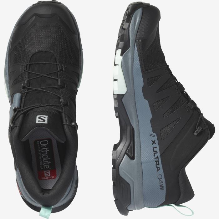 Salomon X ULTRA 4 GORE-TEX Vandresko Dame Sort Blå | dEMki7l3