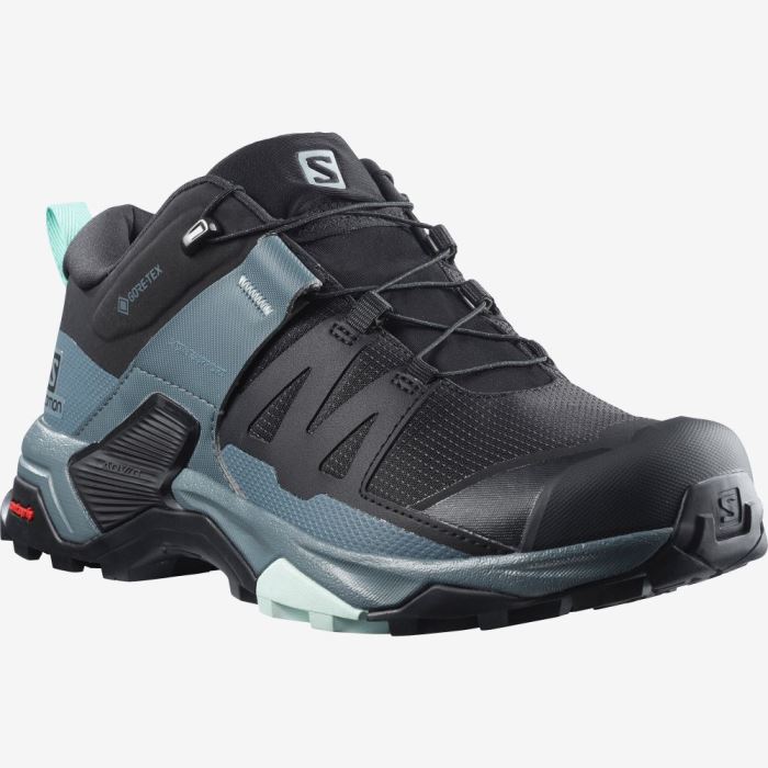 Salomon X ULTRA 4 GORE-TEX Vandresko Dame Sort Blå | dEMki7l3