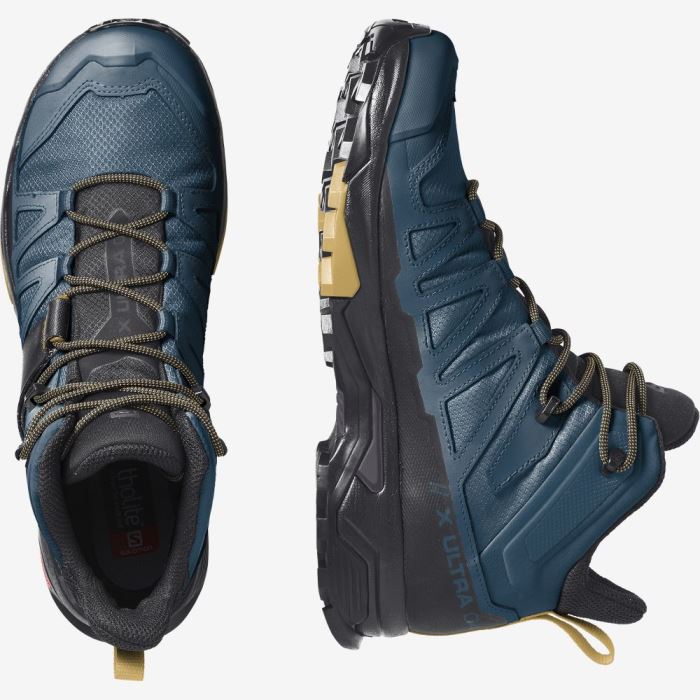 Salomon X ULTRA 4 MID GORE-TEX Vandresko Herre Blå Sort | PR0nW5Vk