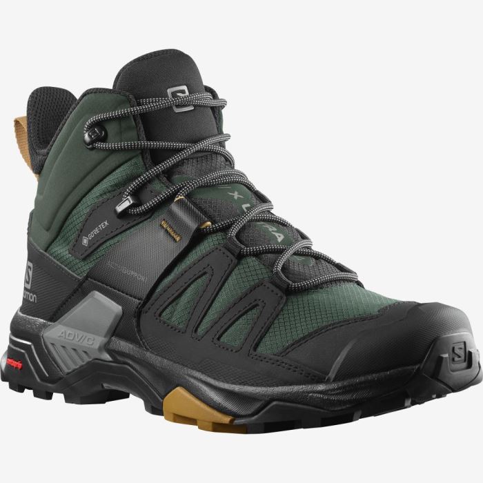 Salomon X ULTRA 4 MID GORE-TEX Vandresko Herre Grøn Sort | VvHjNy9h