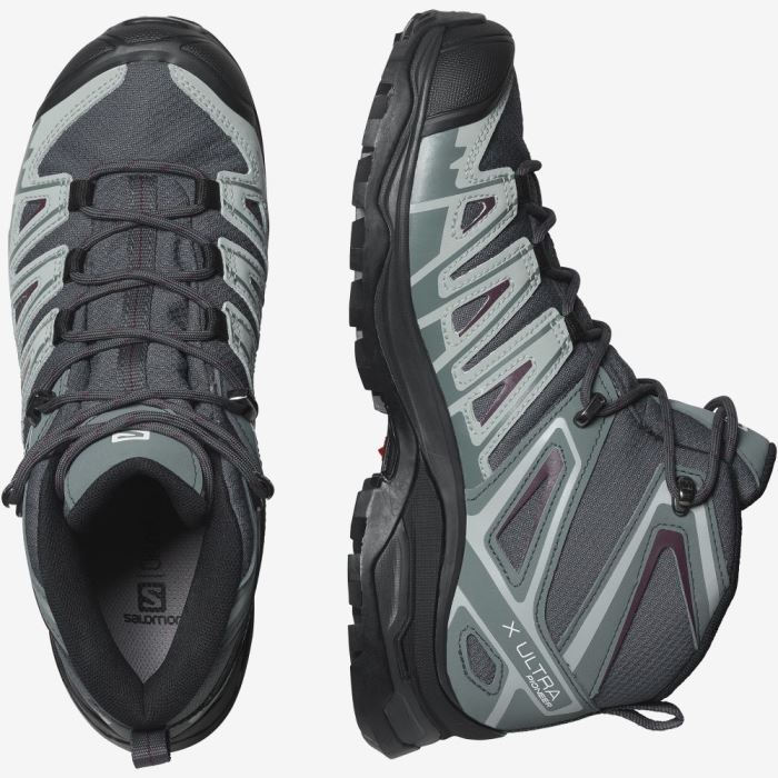 Salomon X ULTRA PIONEER MID CLIMASALOMON™ WATERPROOF Vandresko Dame Ebony / Stormy Weather / Wine Tasting | TLPo5ZL6