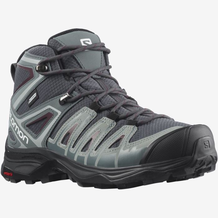 Salomon X ULTRA PIONEER MID CLIMASALOMON™ WATERPROOF Vandresko Dame Ebony / Stormy Weather / Wine Tasting | TLPo5ZL6