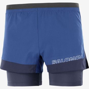 Salomon CROSS 2IN1 Shorts Herre Mørkeblå | KTREmTUX