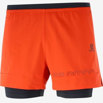 Salomon CROSS 2IN1 Shorts Herre Rød | WyzdtuxK