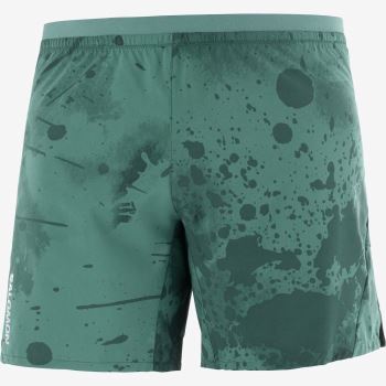 Salomon CROSS 7'' NO LINER Shorts Herre Dyb Grøn | ftkyBcID