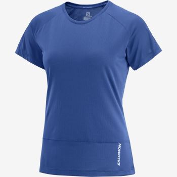 Salomon CROSS RUN T Shirts Dame Mørkeblå | KT9xUNE5