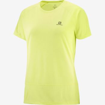 Salomon CROSS RUN T Shirts Dame Orange Lysegrøn | kcClNgu4