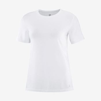 Salomon ESSENTIAL TENCEL T Shirts Dame Hvide | gnQMSqdI