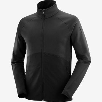 Salomon ESSENTIAL WARM FULL ZIP Mellemlag Herre Sort | VvjhoHjo