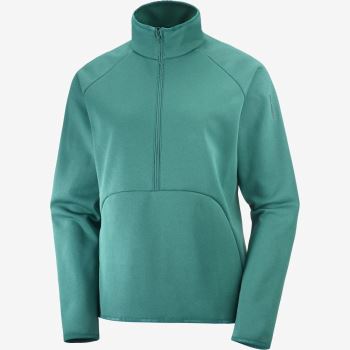 Salomon ESSENTIAL WARM HALF ZIP Mellemlag Dame Pacific | KpSR3OnU