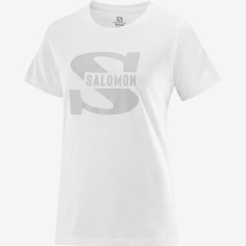 Salomon OUTLIFE BIG LOGO T Shirts Dame Hvide | 5lKy7hR2